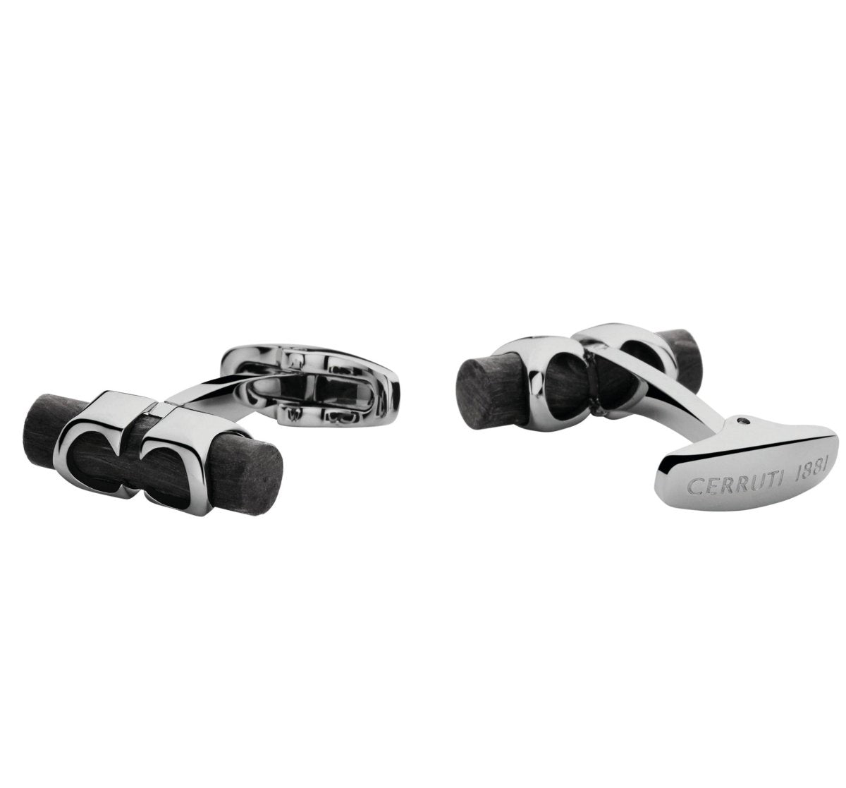 Cerruti CIAGC2216802 Steel Cufflinks with Carbon Fiber Goldie