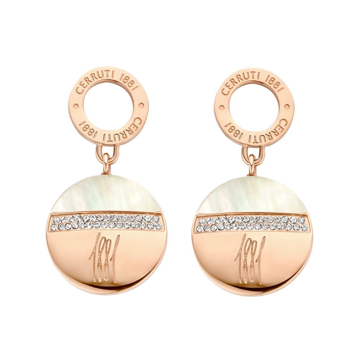 Cerruti CIJLE0000203 Fragancia Rose Gold Steel Earrings Goldy