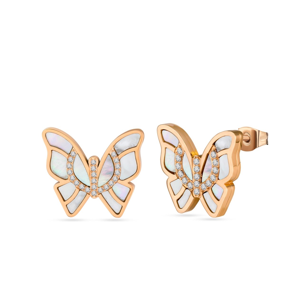 Cerruti CIJLE2216303 Butterfly 3.0 Σκουλαρίκια Από Ροζ Επιχρυσωμένο Ατσάλι - Κοσμηματοπωλείο Goldy