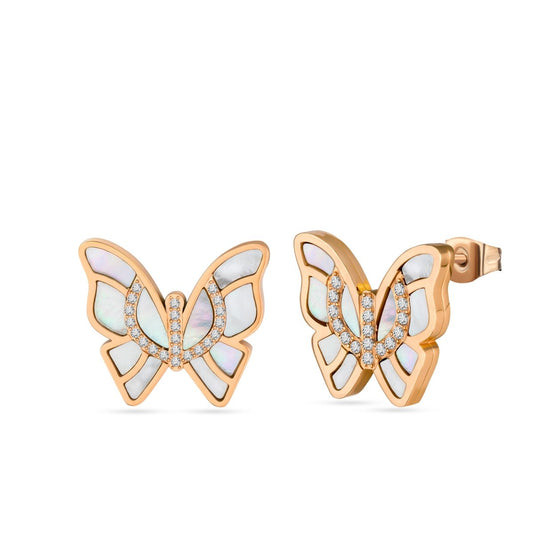 Cerruti CIJLE2216303 Butterfly 3.0 Σκουλαρίκια Από Ροζ Επιχρυσωμένο Ατσάλι - Κοσμηματοπωλείο Goldy