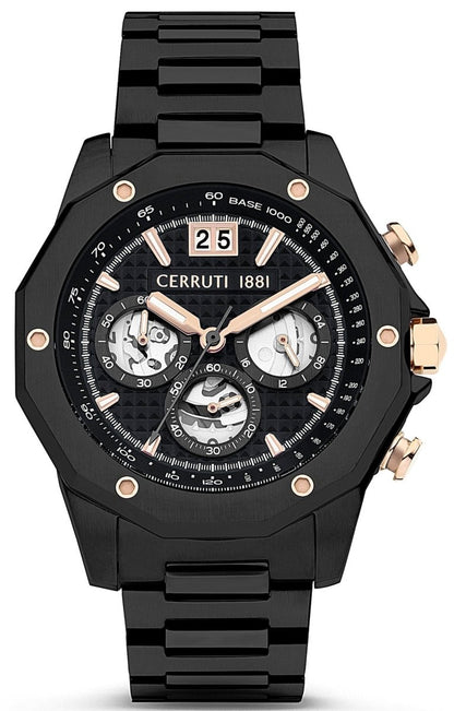 Cerruti CIWGI2207402 Molveno Chronograph Black Stainless Steel Bracelet - Κοσμηματοπωλείο Goldy