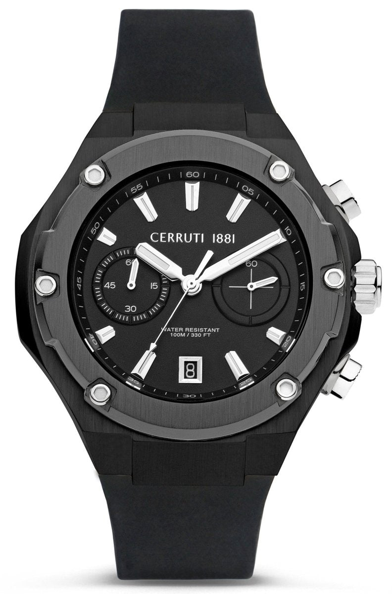 Cerruti CIWGO2206105 Lucardo Black Silicone Strap - Κοσμηματοπωλείο Goldy