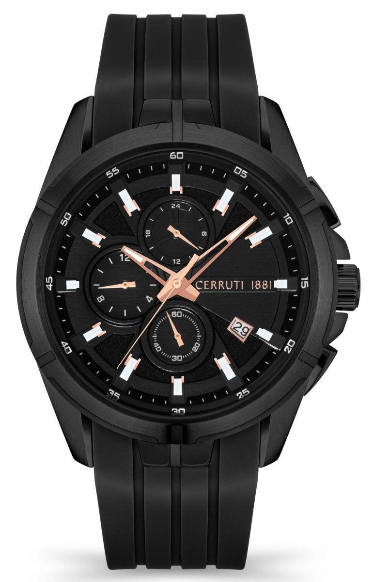 Cerruti CIWGQ2108803 Turchino Black Silicone Strap - Κοσμηματοπωλείο Goldy