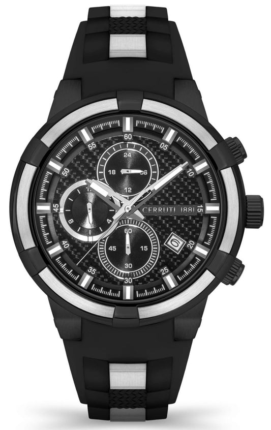 Cerruti CIWGQ2109001 Avisio Black Silicone Strap - Κοσμηματοπωλείο Goldy