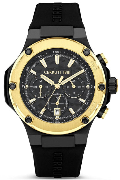 Cerruti CIWGQ2224306 Lucardo Chronograph Black Rubber Strap - Κοσμηματοπωλείο Goldy