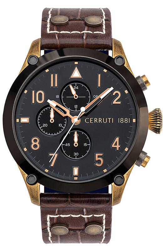 Cerruti CRA30702 Borgatello Brown Leather Chronograph - Κοσμηματοπωλείο Goldy