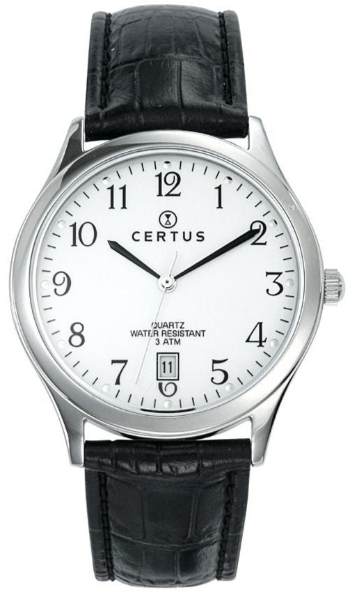 Certus 610466 Black Leather Strap - Κοσμηματοπωλείο Goldy