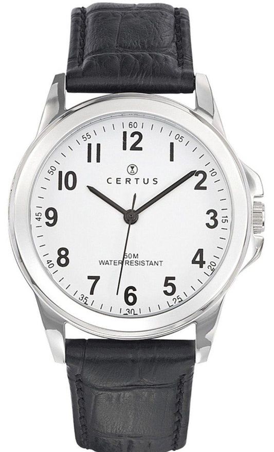 Certus 610743 Black Leather Strap - Κοσμηματοπωλείο Goldy