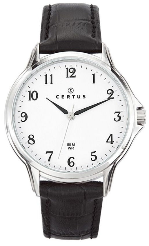 Certus 610881 Black Leather Strap - Κοσμηματοπωλείο Goldy