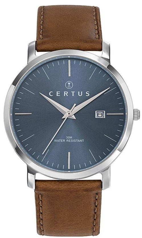 Certus 611054 Mens Brown Leather Strap - Κοσμηματοπωλείο Goldy