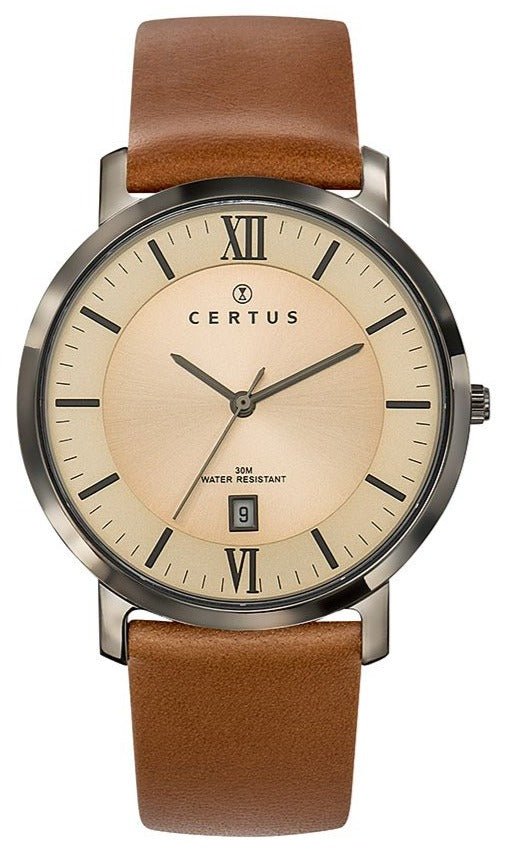 Certus 611070 Brown Leather Strap - Κοσμηματοπωλείο Goldy