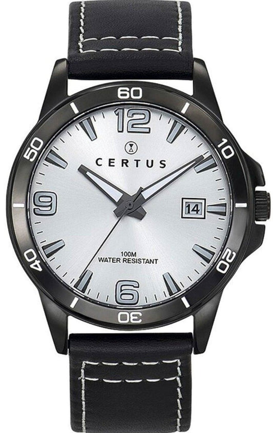 Certus 611097 Black Leather Strap - Κοσμηματοπωλείο Goldy