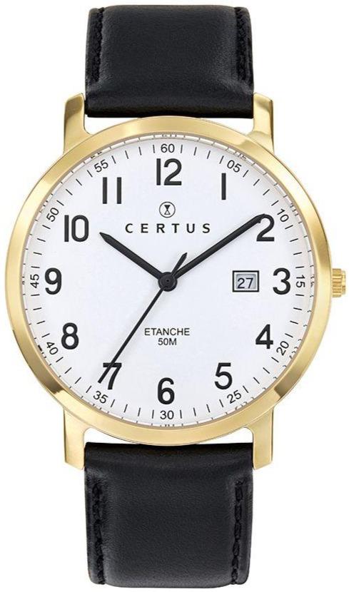 Certus 612351 Black Leather Strap - Κοσμηματοπωλείο Goldy