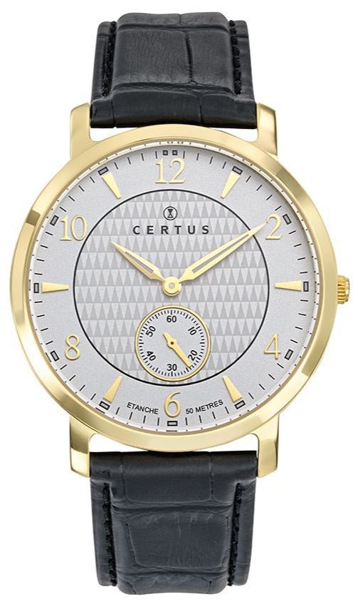 Certus 612372 Black Leather Strap - Κοσμηματοπωλείο Goldy