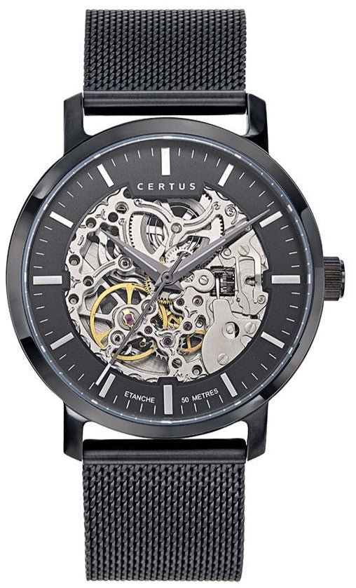 Certus 616490 Automatic Black Stainless Steel Bracelet - Κοσμηματοπωλείο Goldy