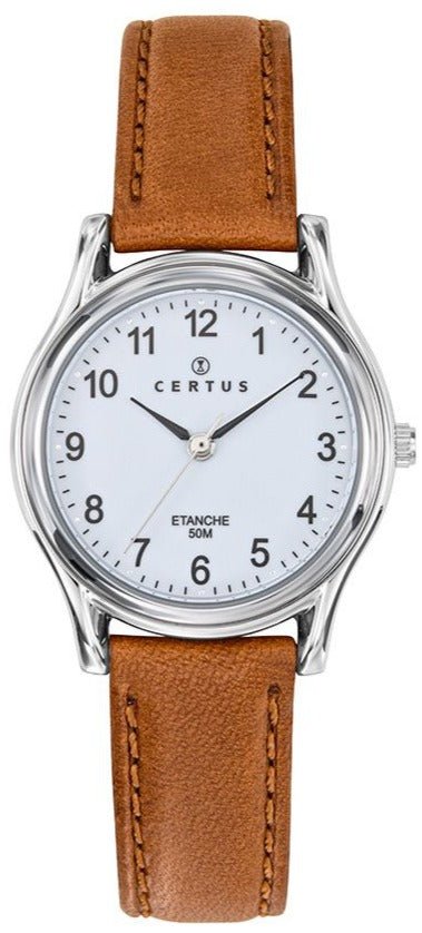 Certus 644285 Light Brown Leather Strap - Κοσμηματοπωλείο Goldy