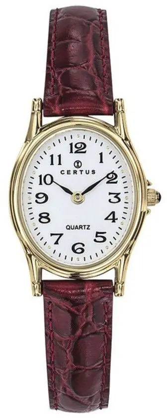 Certus 646448 Bordeaux Leather Strap - Κοσμηματοπωλείο Goldy