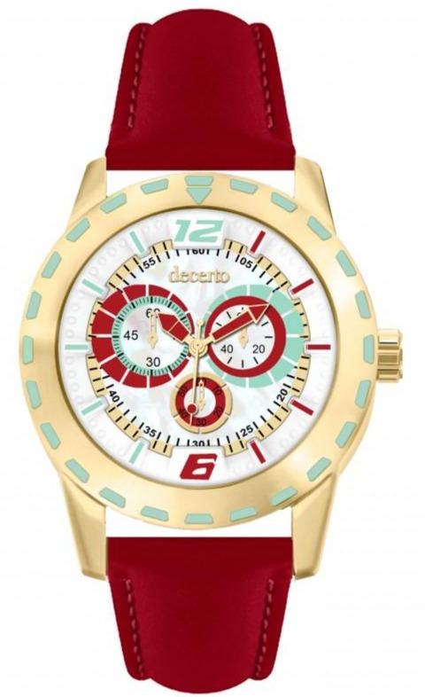 Decerto 1111QG-19 Flirty Red Leather Strap - Κοσμηματοπωλείο Goldy