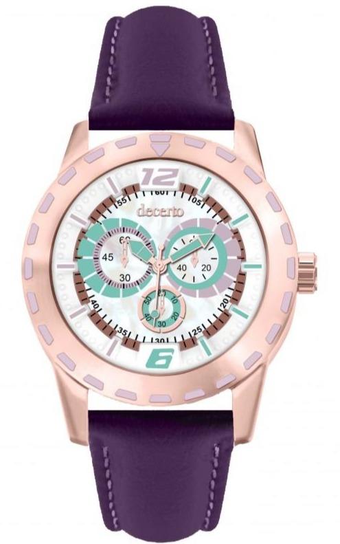 Decerto 1111QR-16 Flirty Purple Leather Strap - Κοσμηματοπωλείο Goldy