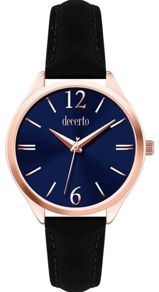 Decerto 2728R-41 Philia Black Leather Strap - Κοσμηματοπωλείο Goldy