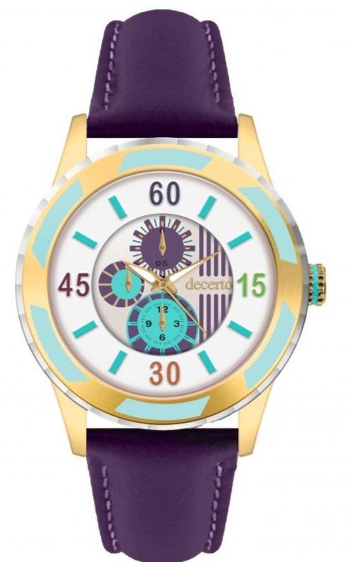 Decerto 3060QG-16 Lollipop Purple Leather Strap - Κοσμηματοπωλείο Goldy