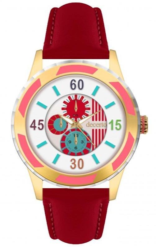 Decerto 3060QG-19 Lollipop Red Leather Strap - Κοσμηματοπωλείο Goldy