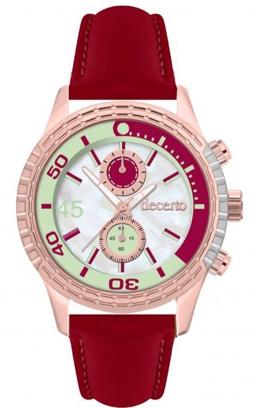 Decerto Q1010-59 Ice Lolly Red Leather Strap - Κοσμηματοπωλείο Goldy