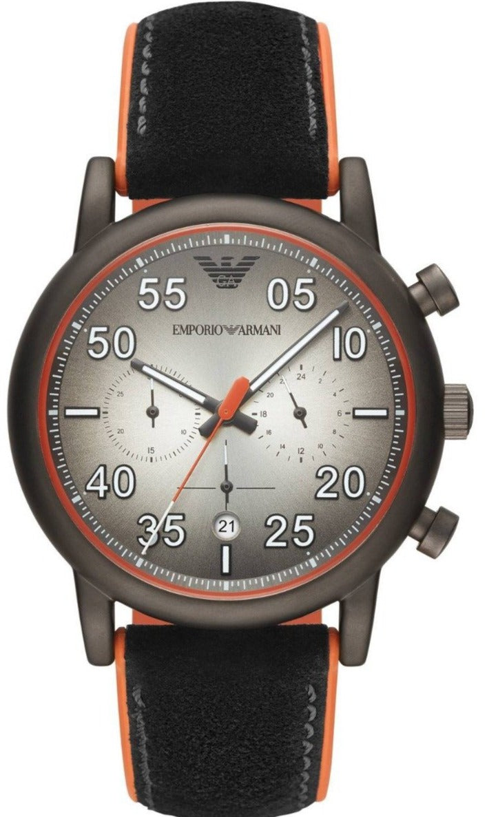 Emporio Armani AR11174 Luigi Chronograph Black Leather Strap - Κοσμηματοπωλείο Goldy