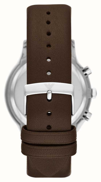 Emporio Armani AR11490 Renato Brown Leather Strap - Κοσμηματοπωλείο Goldy