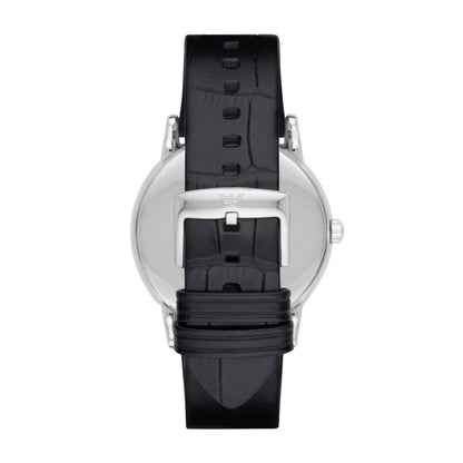 Emporio Armani AR2500 Luigi Black Leather Strap - Κοσμηματοπωλείο Goldy