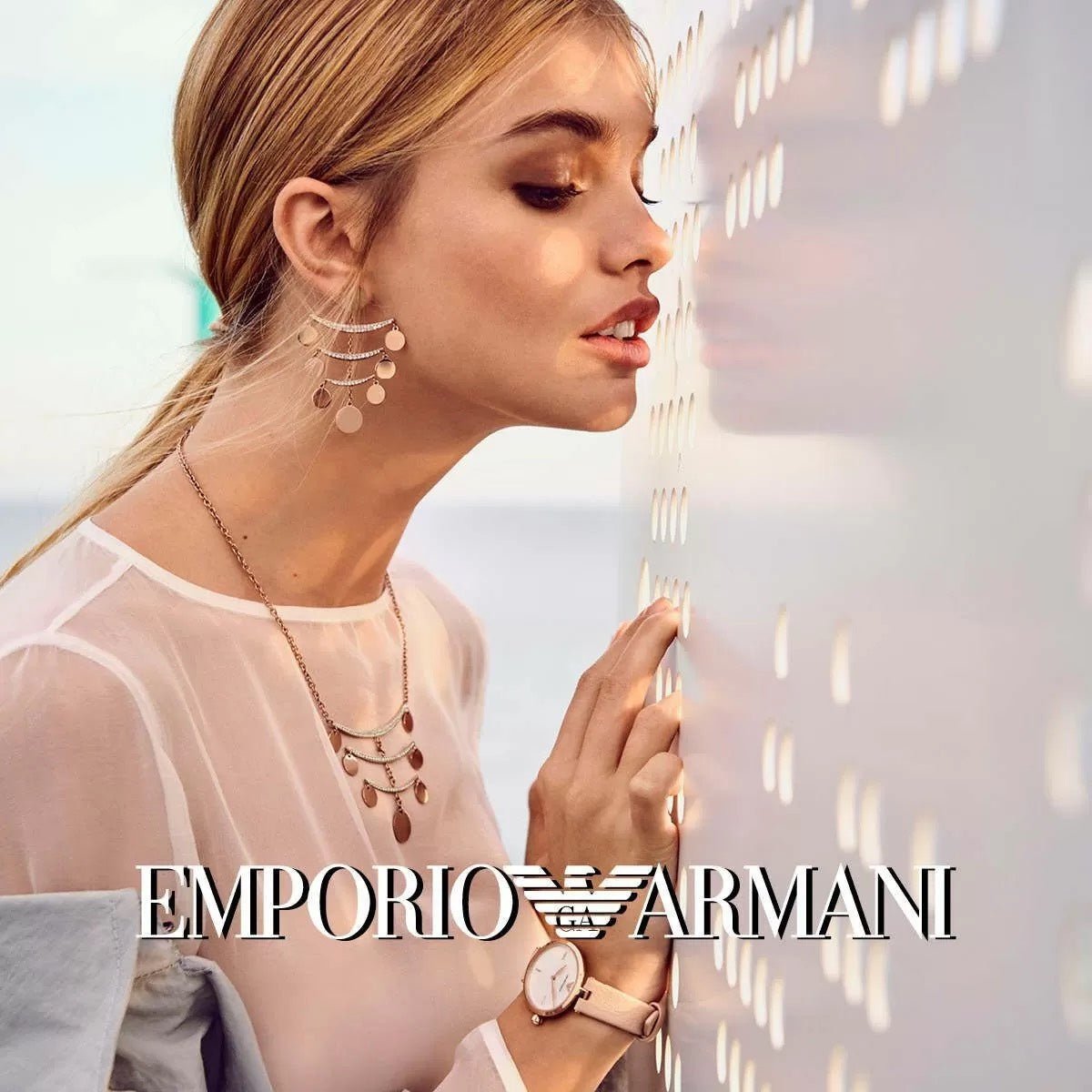 Emporio Armani EGS2621221 Σκουλαρίκια Κρεμαστά από Ροζ Επίχρυσο Ατσάλι - Κοσμηματοπωλείο Goldy