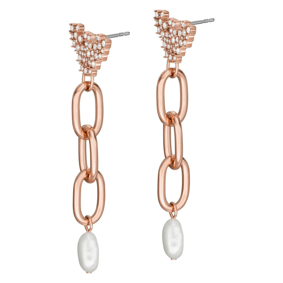 Emporio Armani EGS2964221 Rose Gold Steel Earrings | Goldy.gr