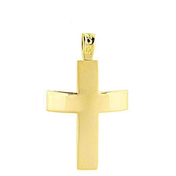 Facad’oro CR-R22 Χρυσός Βαπτιστικός Σταυρός 14ct - Κοσμηματοπωλείο Goldy