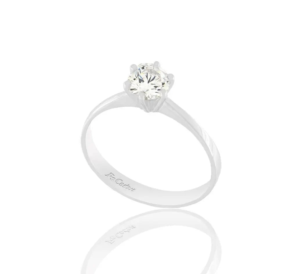 FaCad'oro RI-000734W Λευκόχρυσο Μονόπετρο 14ct με Ζιργκόν - Κοσμηματοπωλείο Goldy