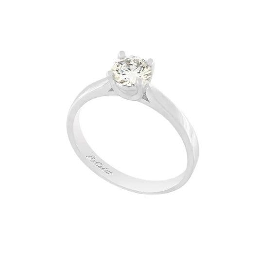 FaCad'oro RI-000739 Μονόπετρο με Ζιργκόν 14ct Λευκόχρυσο - Κοσμηματοπωλείο Goldy