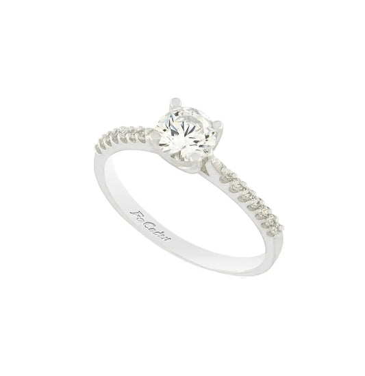 FaCad'oro RI-000748W Λευκόχρυσο Μονόπετρο 14ct με Ζιργκόν - Κοσμηματοπωλείο Goldy