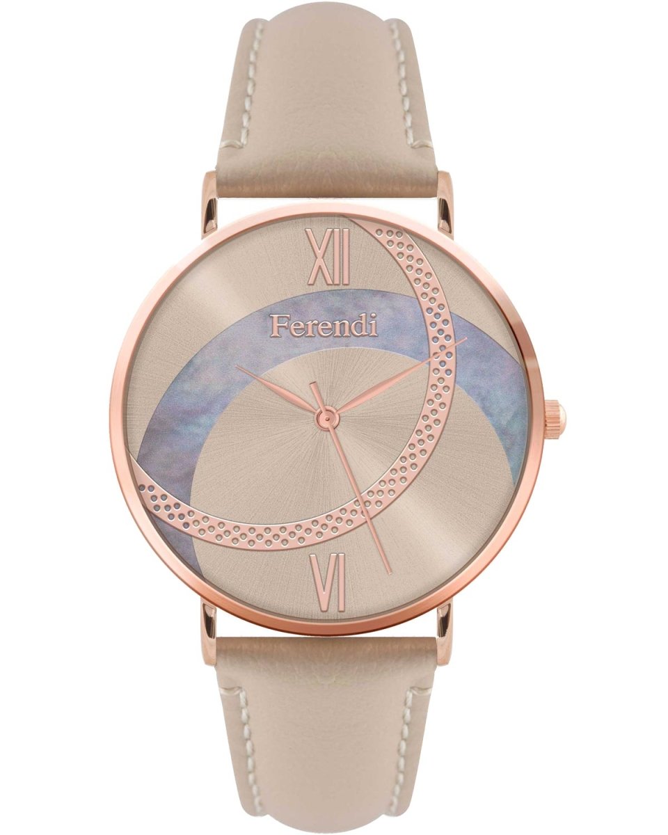 Ferendi 1838-43 Thoi Beige Leather Strap - Κοσμηματοπωλείο Goldy