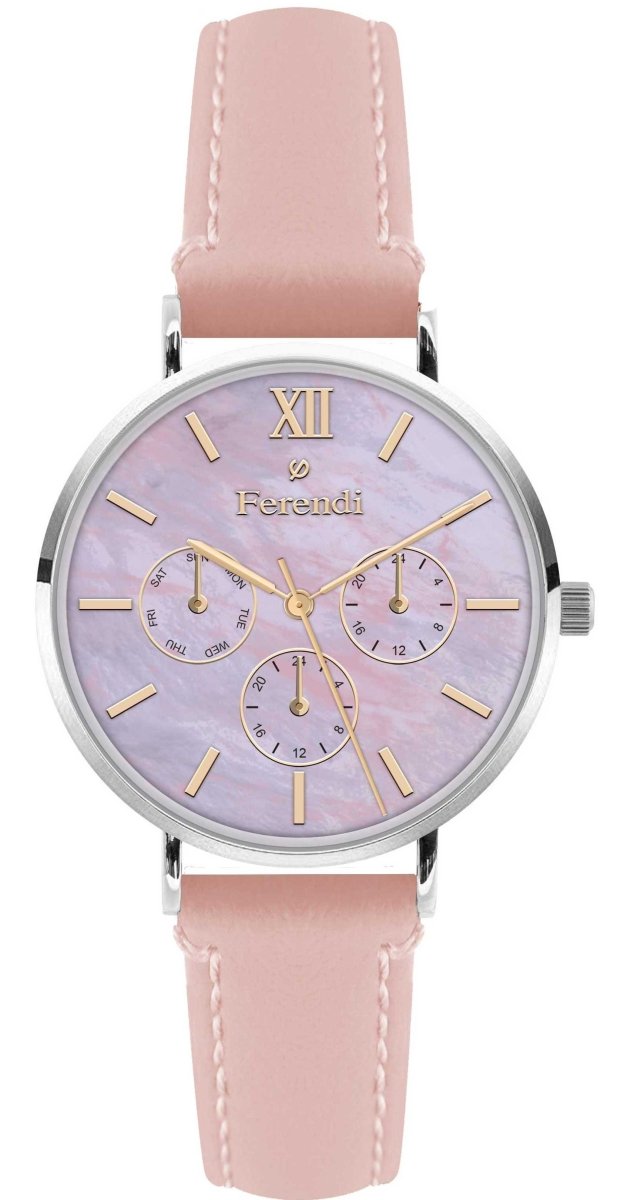 Ferendi 3620-55 Rainbow Pink Leather Strap - Κοσμηματοπωλείο Goldy