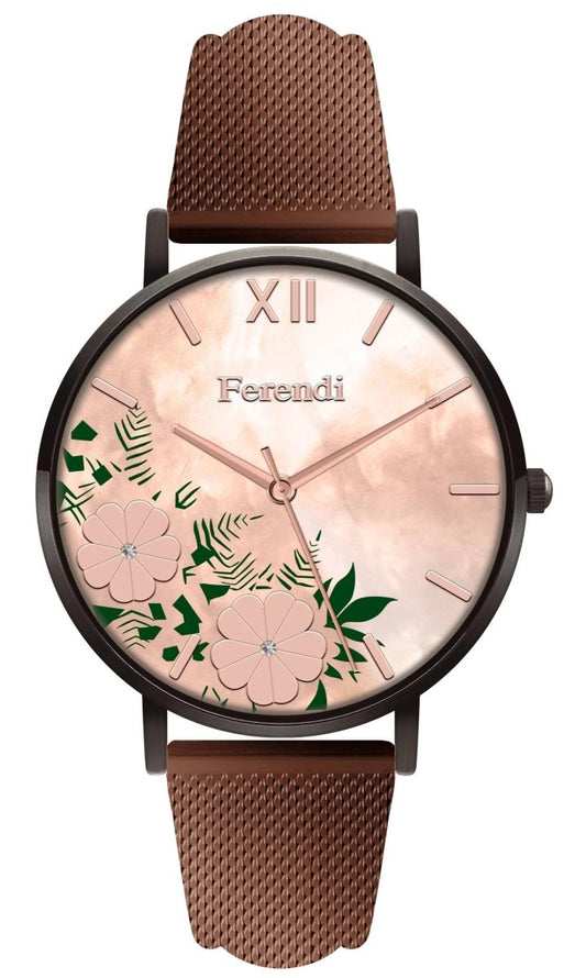 Ferendi 4036B-135 Antheia Brown Stainless Steel Bracelet - Κοσμηματοπωλείο Goldy