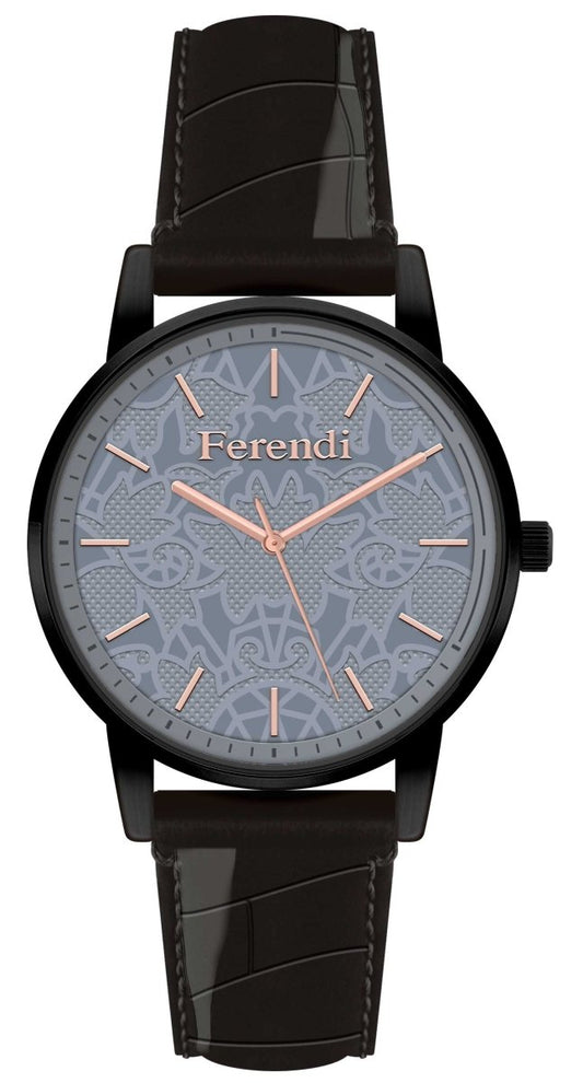 Ferendi FE8448B-71 Storm Black Leather Strap - Κοσμηματοπωλείο Goldy