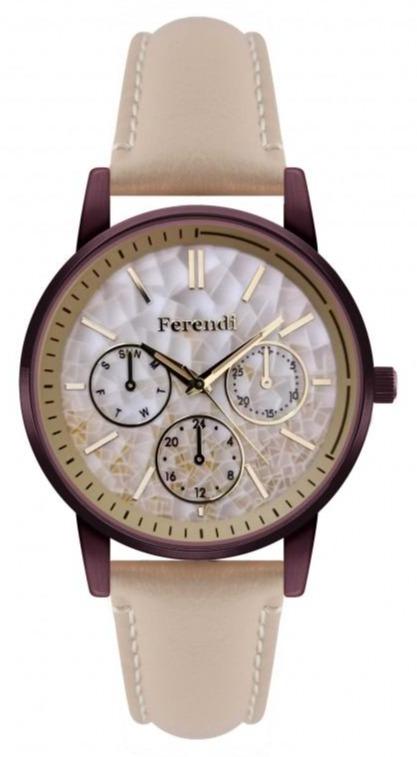 Ferendi FE8448BR-53 Infinity Beige Leather Strap - Κοσμηματοπωλείο Goldy