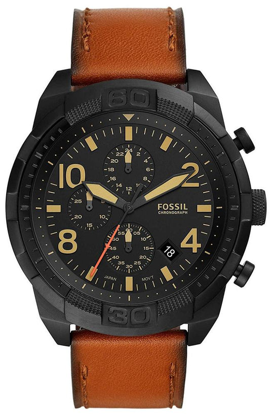 FOSSIL FS5714 Bronson Brown Leather Chronograph - Κοσμηματοπωλείο Goldy