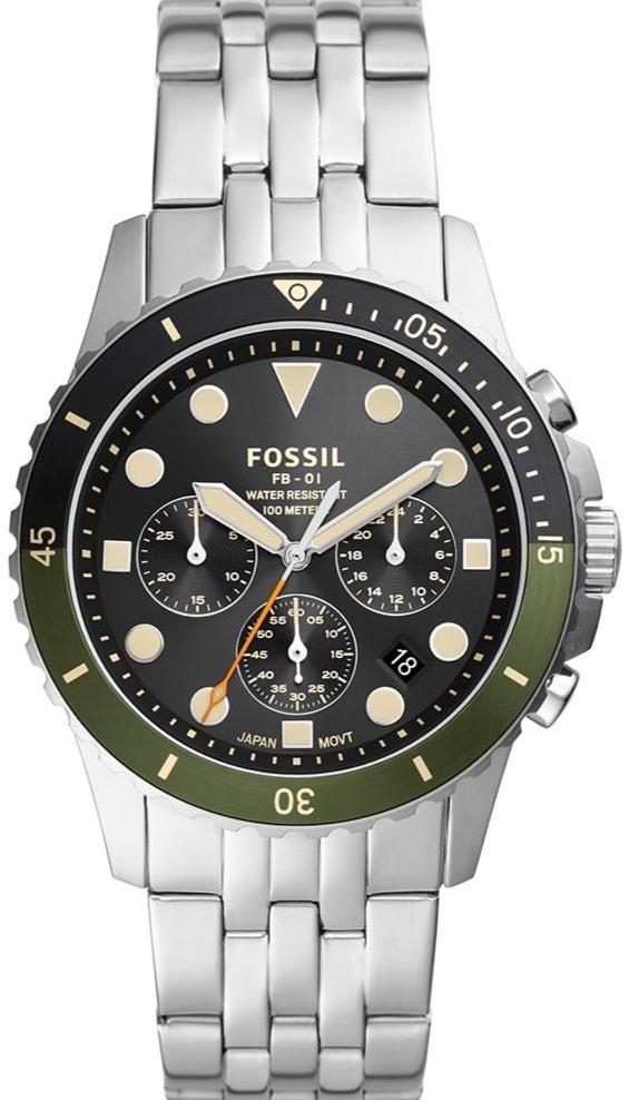 FOSSIL FS5864 FB-01 Chronograph Silver Stainless Steel - Κοσμηματοπωλείο Goldy