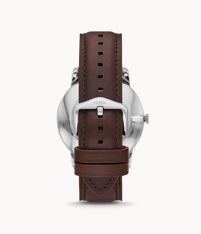 FOSSIL FS5966SET Minimalist Brown Eco Leather Strap Gift Set - Κοσμηματοπωλείο Goldy