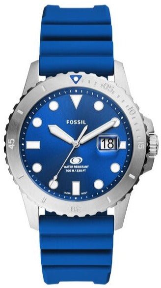 FOSSIL FS5998 Blue Blue Silicon Strap - Κοσμηματοπωλείο Goldy