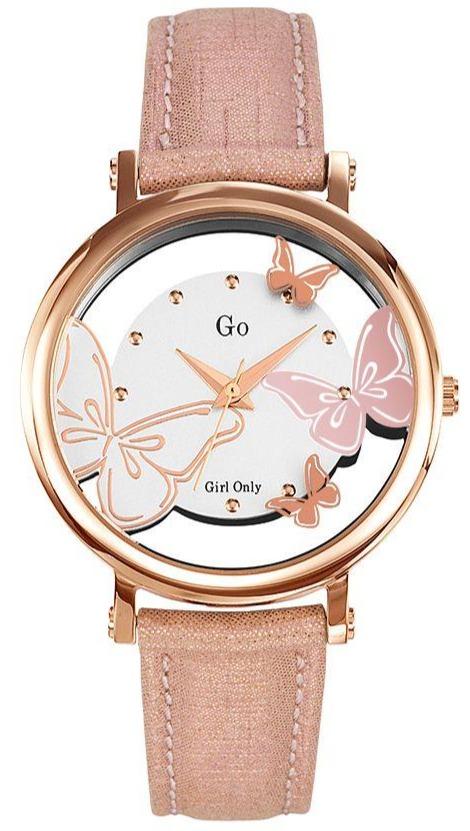 GO Girl Only 698658 Rose Gold Pink Leather Strap - Κοσμηματοπωλείο Goldy