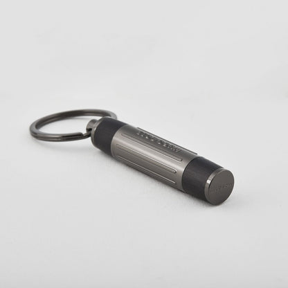 HUGO BOSS HAK306A Μπρελόκ Gear Ribs Black Key Ring - Κοσμηματοπωλείο Goldy