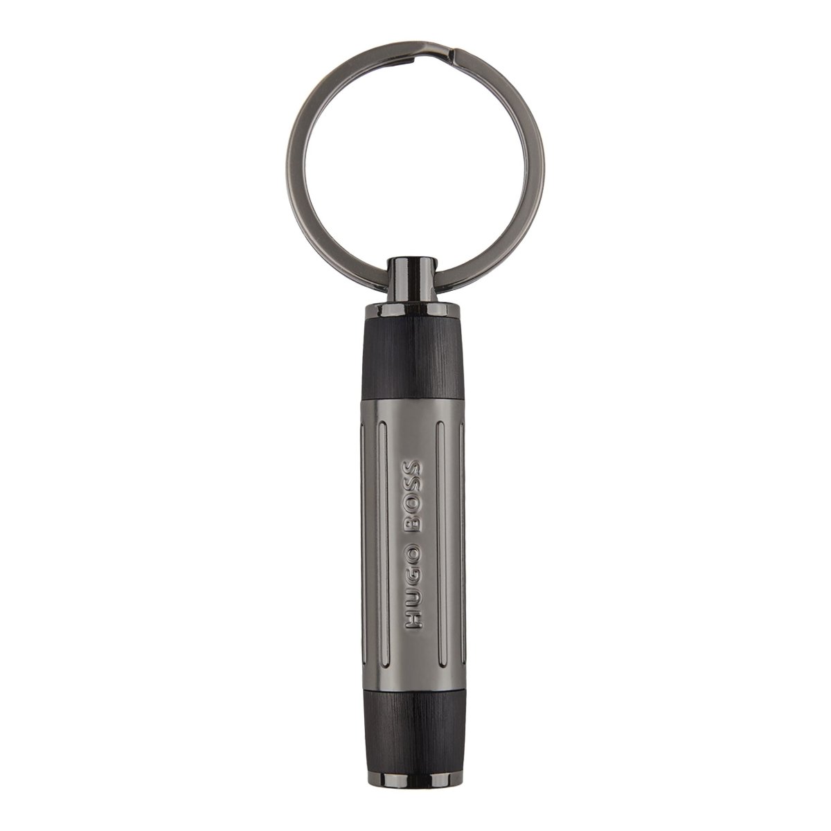 HUGO BOSS HAK306A Μπρελόκ Gear Ribs Black Key Ring - Κοσμηματοπωλείο Goldy