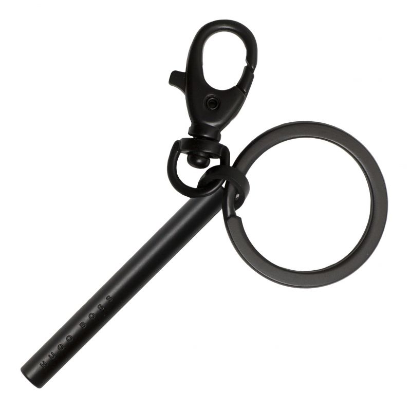 HUGO BOSS HAK746A Μπρελόκ Essential Matte Black Key Ring - Κοσμηματοπωλείο Goldy