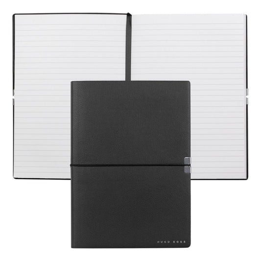 HUGO BOSS HNH124AL Σημειωματάριο A5 Elegance Storyline Black Notebook - Κοσμηματοπωλείο Goldy